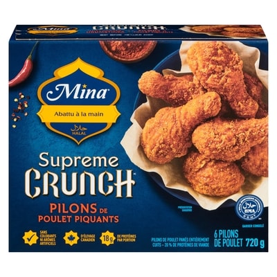 Mina Pilons de poulet piquants halal Supreme CrunchMC 720 g, 2,22 $/100g
