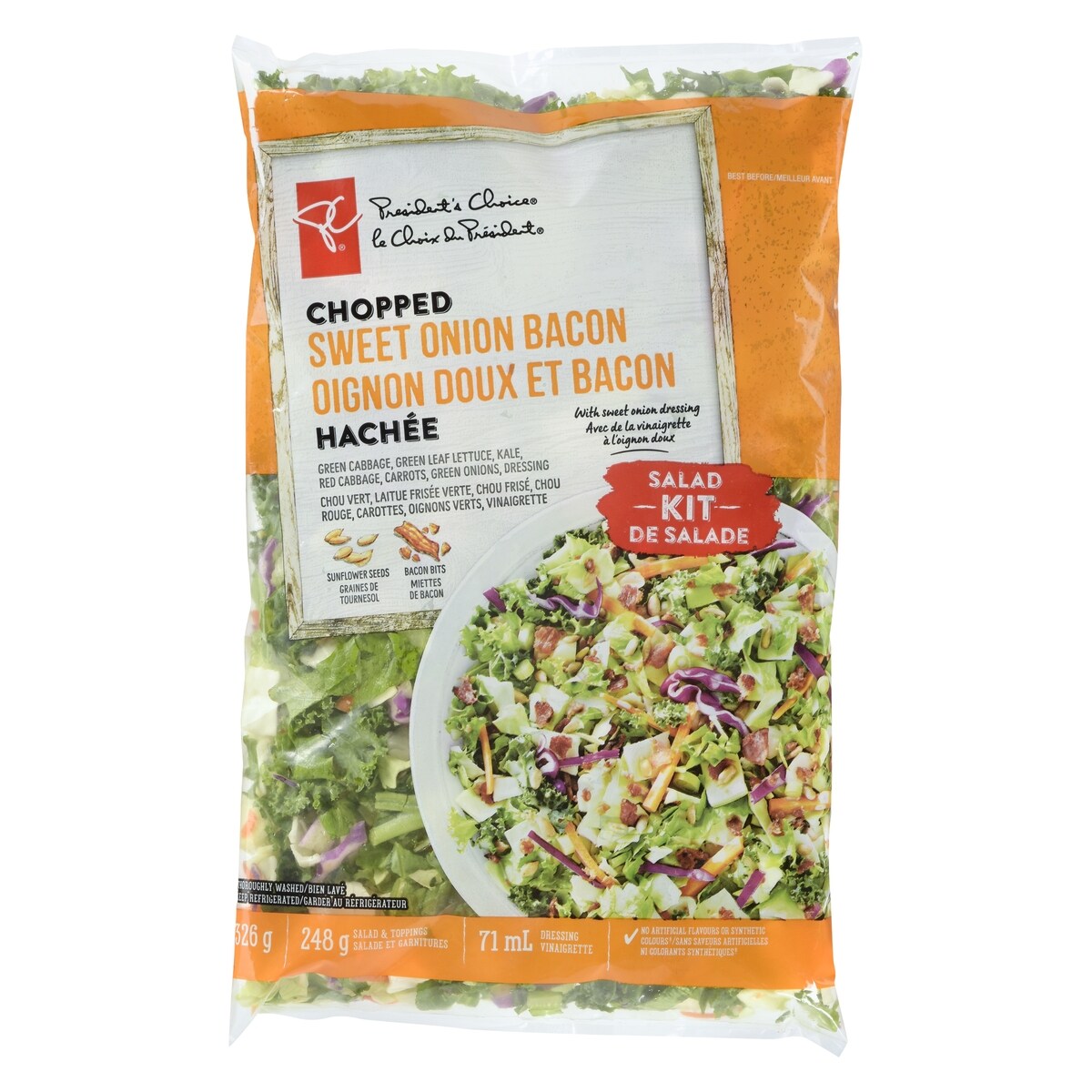 President's Choice Salad Kit Chopped Sweet Onion Bacon