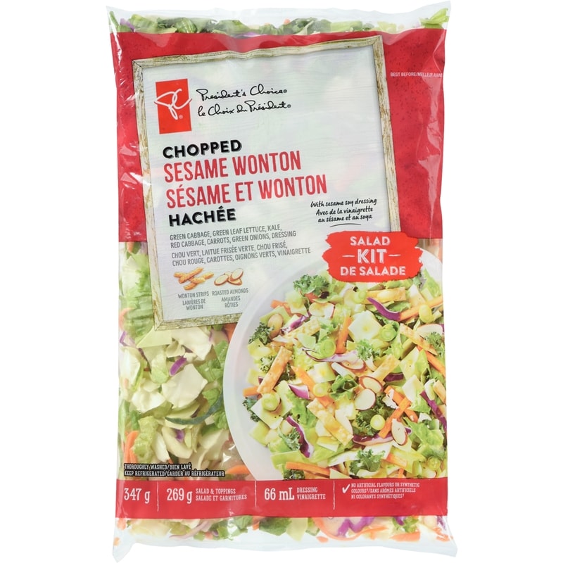 President's Choice Salad Kit Chopped Sesame Wonton - 347 g | No