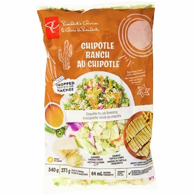 President's Choice Chipotle Ranch Chopped Salad Kit 340 g, $2.06/100g
