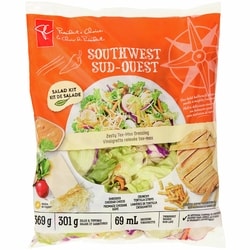 President's Choice Southwest Salad Kit 369 g, $1.90/100g