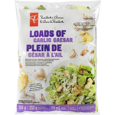 President's Choice Loads Of Garlic Caesar Salad Kit 319 g, $2.03/100g