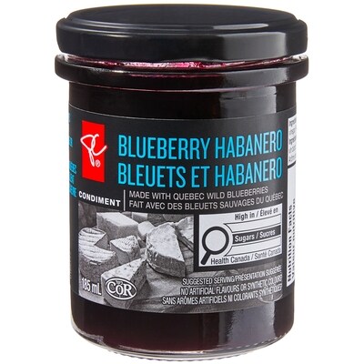 PC Collection noire de Condiment bleuets et habanero 185 ml, 2,97 $/100ml