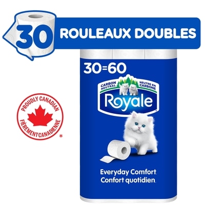 Royale Original papier hygiénique, 30 équivalant à 60 rouleaux, 242 feuilles / roul 242 ea, 0,07 $/1ch