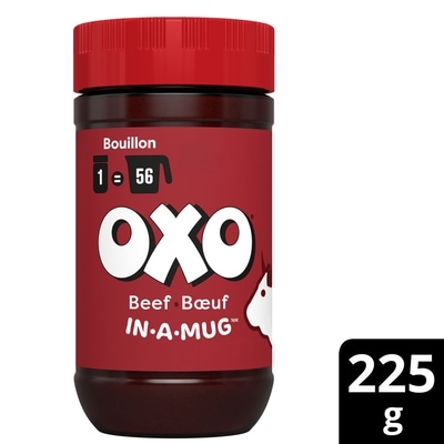 Oxo Bouillon In-a-Mug Beef adds great flavour to your cooking 225 g, $2.00/100g