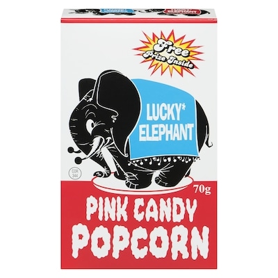 Lucky Elephant Pink Candy Popcorn 70 g, $4.99/100g