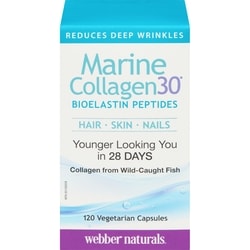 Webber Naturals Marine Collagen30 Bioelastin Peptides 120 Vegetarian Capsules 120 ea, $0.22/1ea