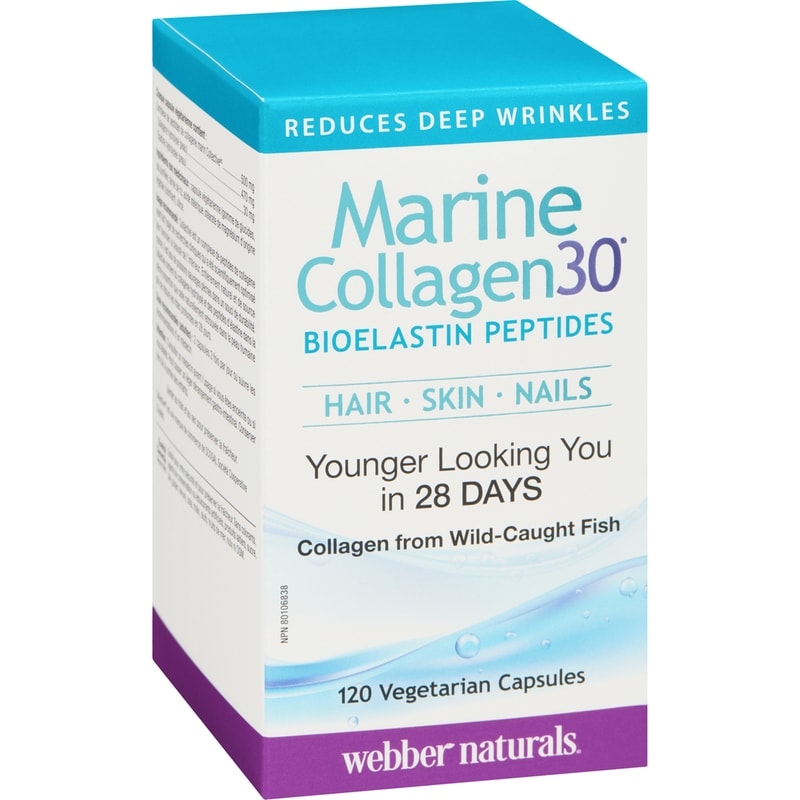 Marine Collagen30 Bioelastin Peptides 120 Vegetarian Capsules