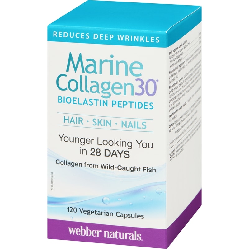 Marine Collagen30 Bioelastin Peptides 120 Vegetarian Capsules