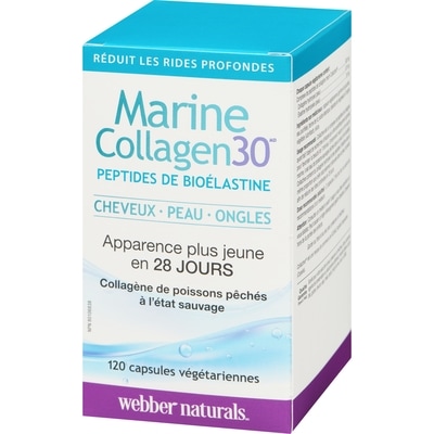 Marine Collagen30 peptides de bioélastine 120 capsules végétariennes