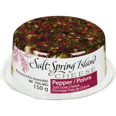 Salt Spring Soft Goat Cheese Pepper 19% Mf 150 g, $9.99/100g