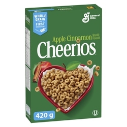 General Mills Apple Cinnamon Cheerios Breakfast Cereal, Whole Grains 420 g, $1.19/100g