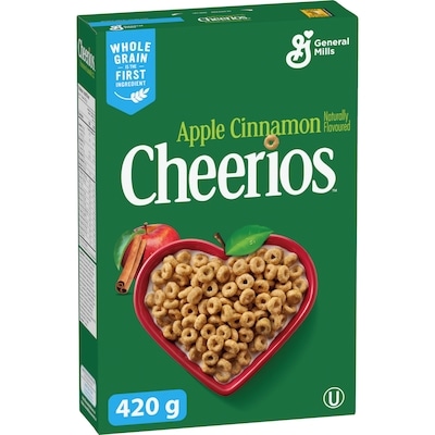 General Mills Apple Cinnamon Cheerios Breakfast Cereal, Whole Grains 420 g, $1.38/100g