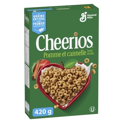 General Mills Cheerios Pommes et Cannelle, Céréales à Base de Grains Entiers 420 g, 1,38 $/100g