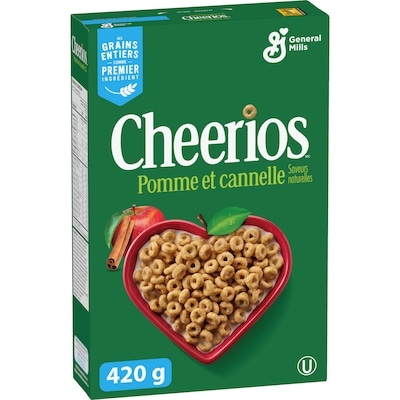 General Mills Cheerios Pommes et Cannelle, Céréales à Base de Grains Entiers 420 g, 1,38 $/100g