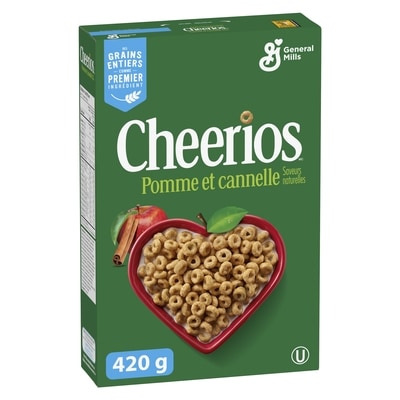 General Mills Cheerios Pommes et Cannelle, Céréales à Base de Grains Entiers 420 g, 0,71 $/100g