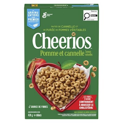 Cheerios Pommes et Cannelle, Céréales à Base de Grains Entiers
