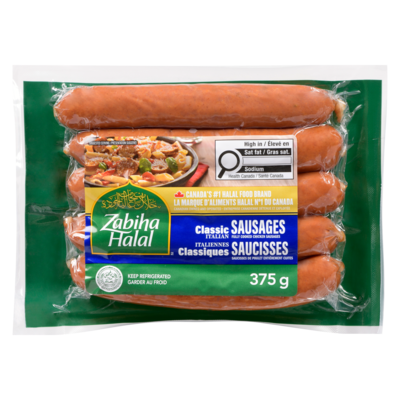 Zabiha Halal ZABIHA HALAL SAUCISS ITAL POUL 375 g, 1,87 $/100g
