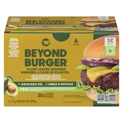 Beyond Meat Burger à base de plantes 6 mcx, fait avec de l’huile d’avocat 678 g, 2,95 $/100g