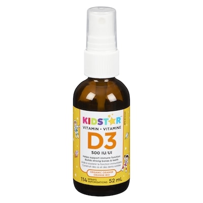 Kidstar 500 Iu Organic Orange Vitamin D3 52 ml, $48.06/100ml