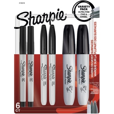 Sharpie SHARPIE FN/UF/CHISEL NOIR 6CT 6x1.0 ea, 1,42 $/1ch