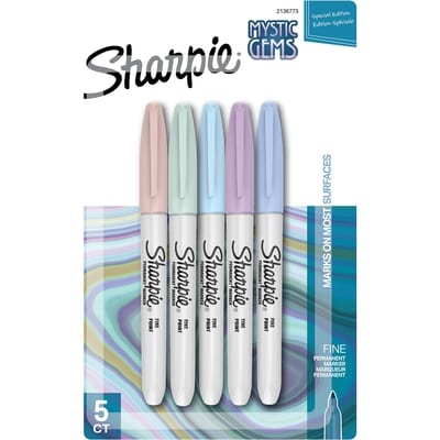 Sharpie Permanent Markers, Mystic Gems Assorted Colours, Fine Tip, 5 Pack 5x1.0 ea, $1.60/1ea