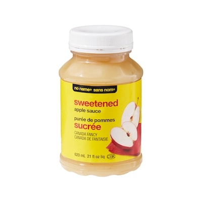 Sans Nom Purée de pommes sucrée 620 ml, 0,37 $/100ml