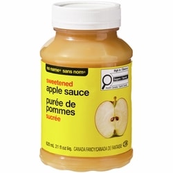Sans Nom Purée de pommes sucrée 620 ml, 0,32 $/100ml
