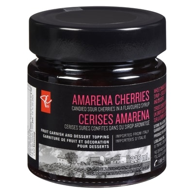 PC Collection noire Ceries Amarena cerises sures confites das du sirop aromatisé 225 ml, 3,56 $/100ml