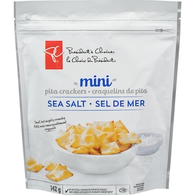 le Choix du Président Mini Craquelins de pita au Sel de Mer 142 g, 2,32 $/100g