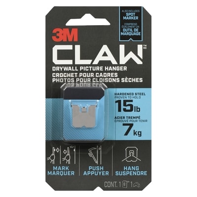 3M Drywall Picture Hanger 15lb 1 ea, $6.00/1ea