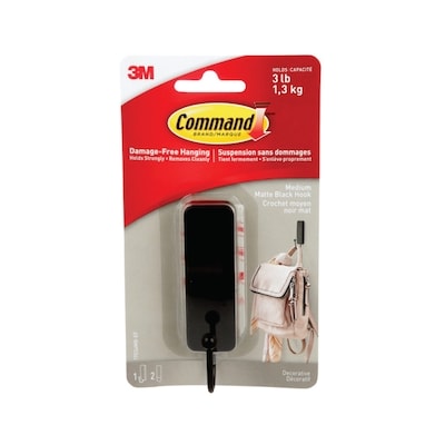 3M Command Metal Hook, Matte Black 1 ea, $9.00/1ea