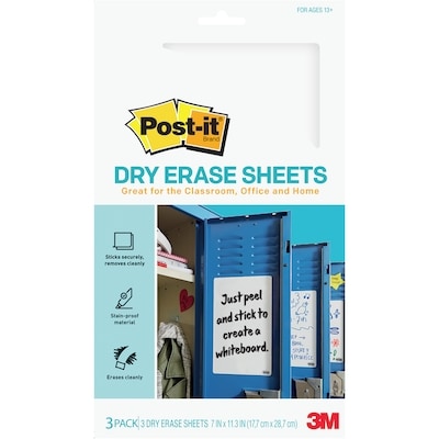 Post it Post-it® Dry Erase Sheets 3PK 1 ea, $10.00/1ea