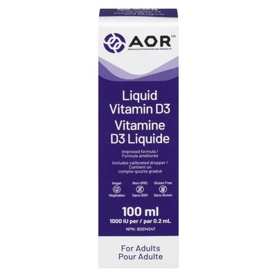 AOR Liquid Vitamin D3 For Adults 100 ml, $53.99/100ml