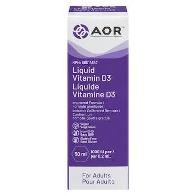 AOR Liquid Vitamin D3 For Adults 50 ml, $83.98/100ml