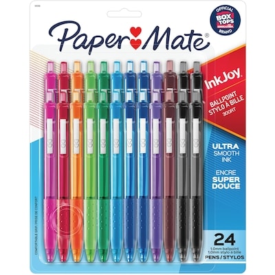 Papermate InkJoy 300RT Retractable Ballpoint Pens, 1.0mm, Assorted Colours, 24 Pack 24x1.0 ea, $0.69/1ea