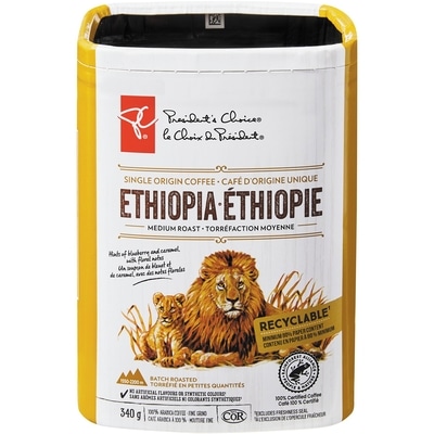 President's Choice PC® Ethiopia Single Origin Medium Roast Fine Grind Coffee 340 g, $2.65/100g