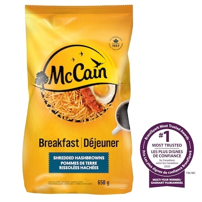 McCain Shredded Hashbrowns 650 g, $0.89/100g