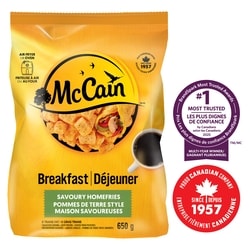 McCain Savoury Homefries 650 g, $0.92/100g