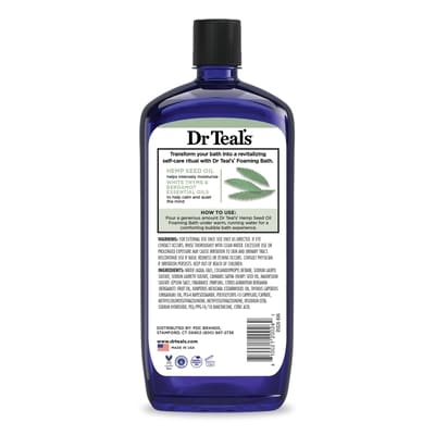Bain Moussant avec du Sel D'Epsom Pur, Huile de Graune de Chanvre
