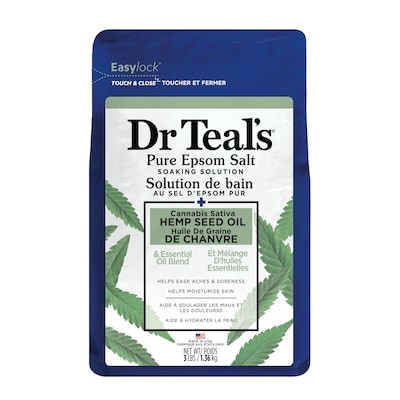 Dr. Teal's Salt Soak with Pure Epsom Salt, Cannabis Sativa Hemp Seed Oil 1.36 kg, $0.74/100g
