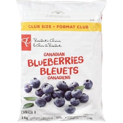 President's Choice Blueberries Cultivated 2 kg, $0.80/100g