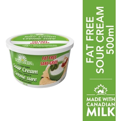 Scotsburn Sour Cream Fat Free 500 ml, $1.40/100ml