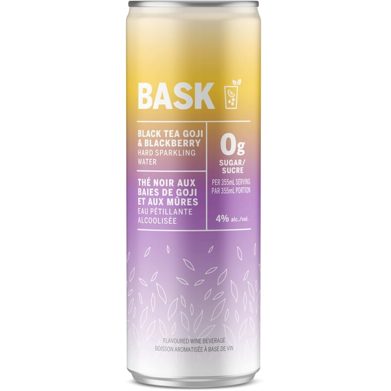 Bask, Hard Sparkling Water Black Tea and Goji Flavour (ID required at pick-up)