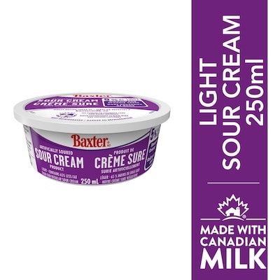 Baxter Sour Cream Light 5% M.F. 250 ml, $1.60/100ml