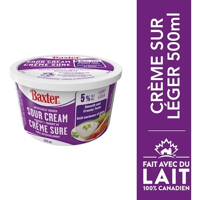 Baxter Crème sure léger 5% M.G. 500 ml, 1,40 $/100ml