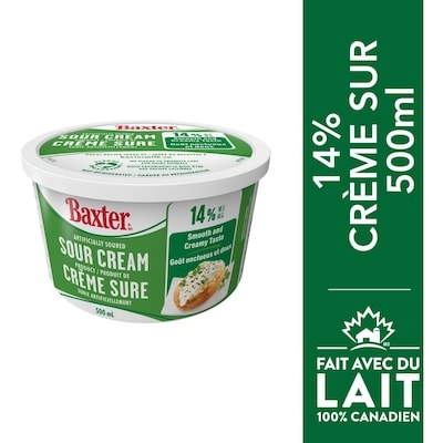 Baxter Crème sure 14% M.G. 500 ml, 1,40 $/100ml