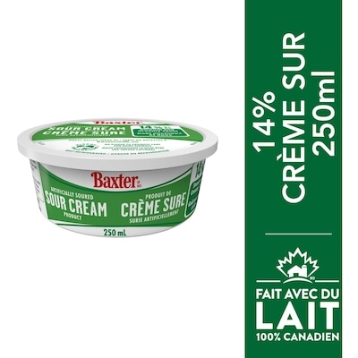 Baxter Crème sure 14% M.G. 250 ml, 1,60 $/100ml