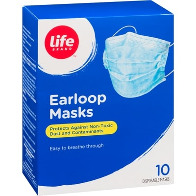 Earloop Masks, 10 Disposable Masks