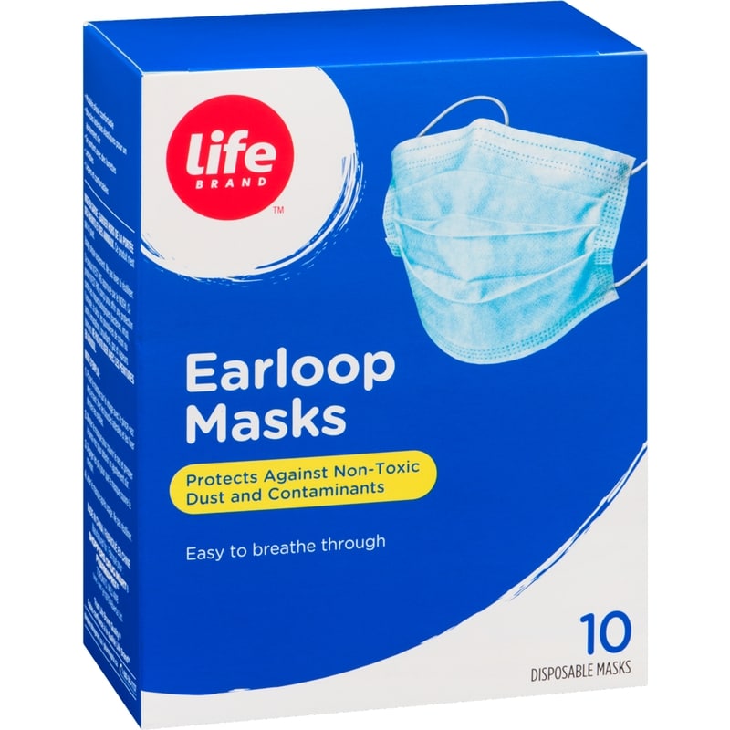 Earloop Masks, 10 Disposable Masks